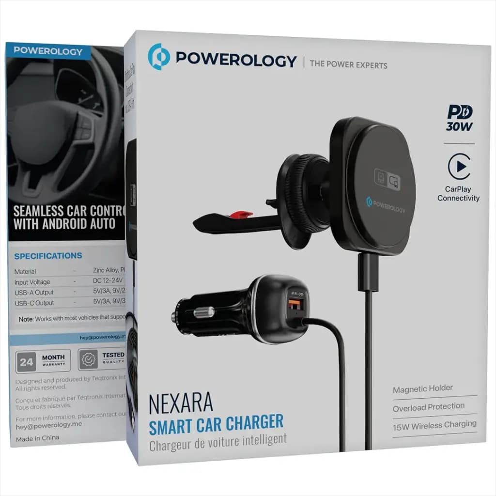 Powerology Nexar smart car charger شارژرفندکی