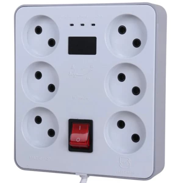 محافظ برق دیجیتال کامپیوتر و صوتی تصویری 6 خانه تیراژه M106 با کابل 1.8 متری — تصویر ۲