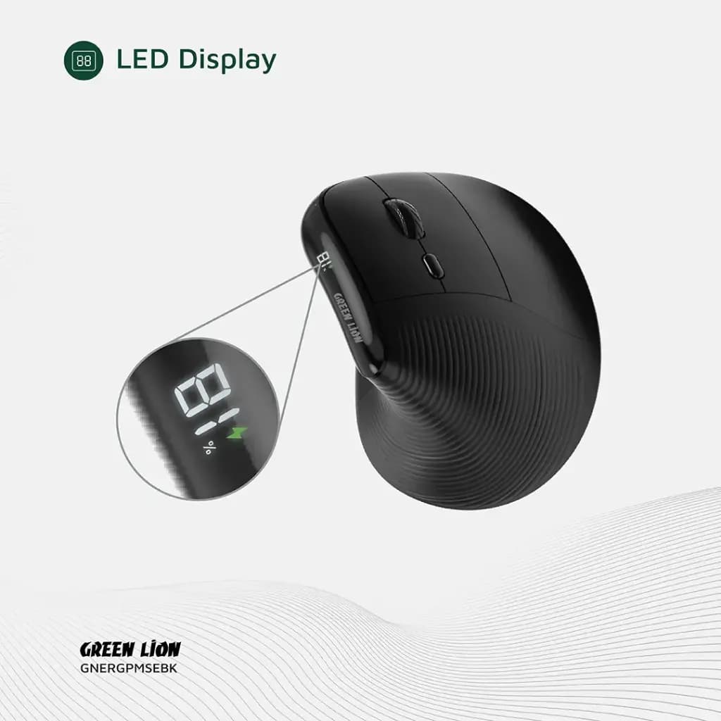ماوس بی سیم گرین لاین Green Lion Ergo Grip Vertical Mouse GNERGPMSEBK — تصویر ۴