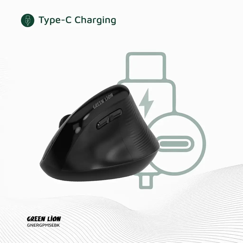 ماوس بی سیم گرین لاین Green Lion Ergo Grip Vertical Mouse GNERGPMSEBK — تصویر ۶