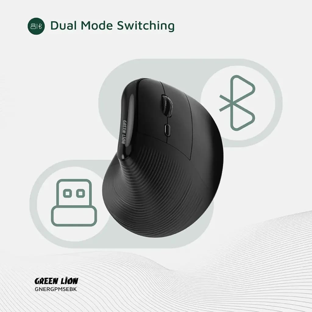 ماوس بی سیم گرین لاین Green Lion Ergo Grip Vertical Mouse GNERGPMSEBK — تصویر ۳