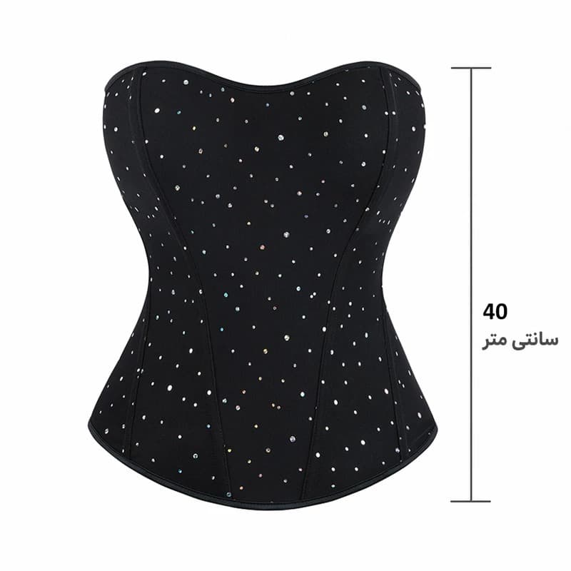 تاپ زنانه مدل دکلته فنردار مجلسی LUX00539 — تصویر ۴