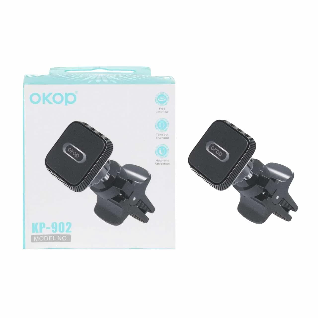 هولدر گوشی موبایل مگنتی دریچه کولری Okop مدل KP-902 – مشکی