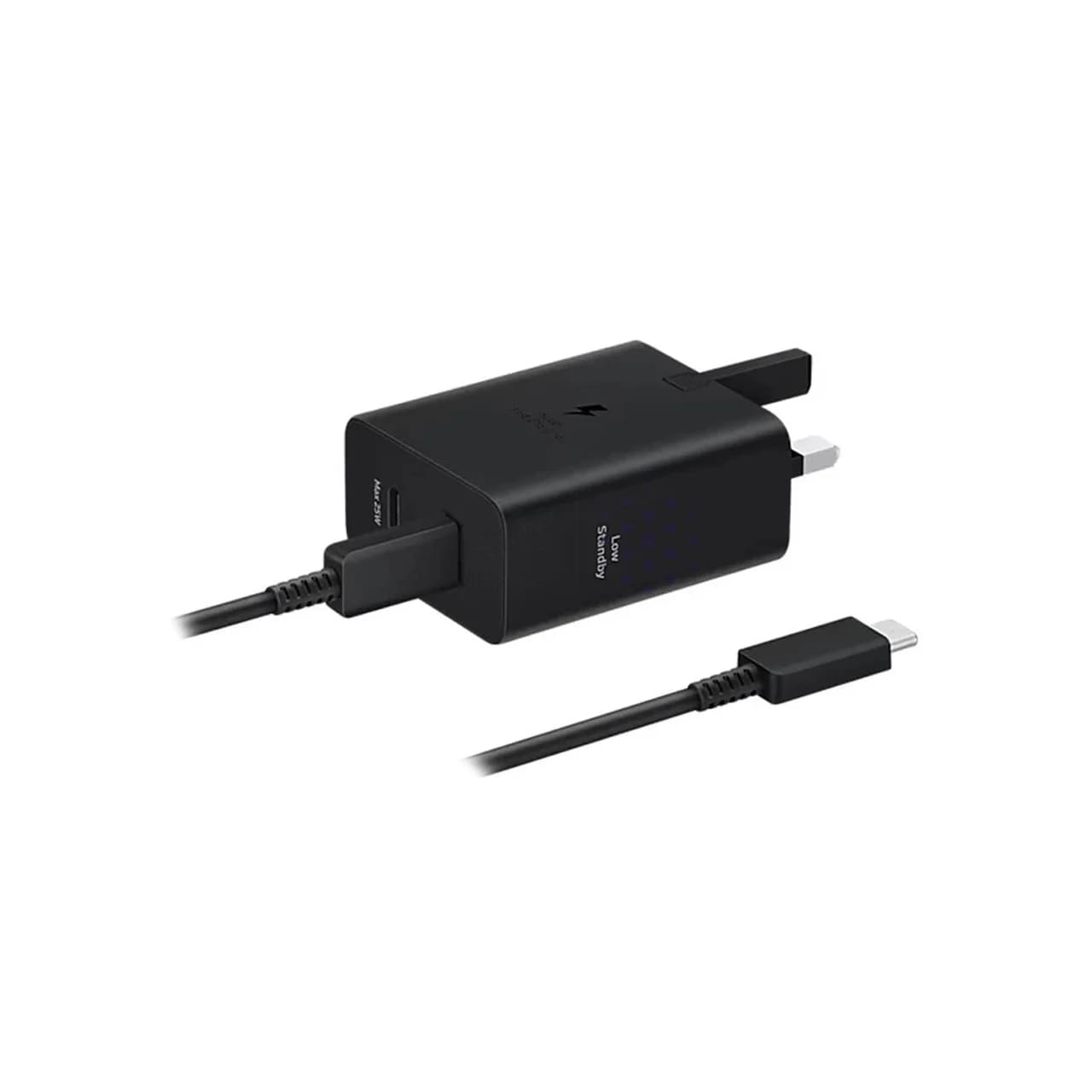 شارژر دیواری سه پین فست و PD تک پورت SAMSUNG Type-C مدل EP-T5020 50W به همراه کابل شارژ Type-C – مشکی – اصلی – Low Standby مجهز به فناوری GAN-NFC (گارانتی 12 ماهه DST) — تصویر ۵