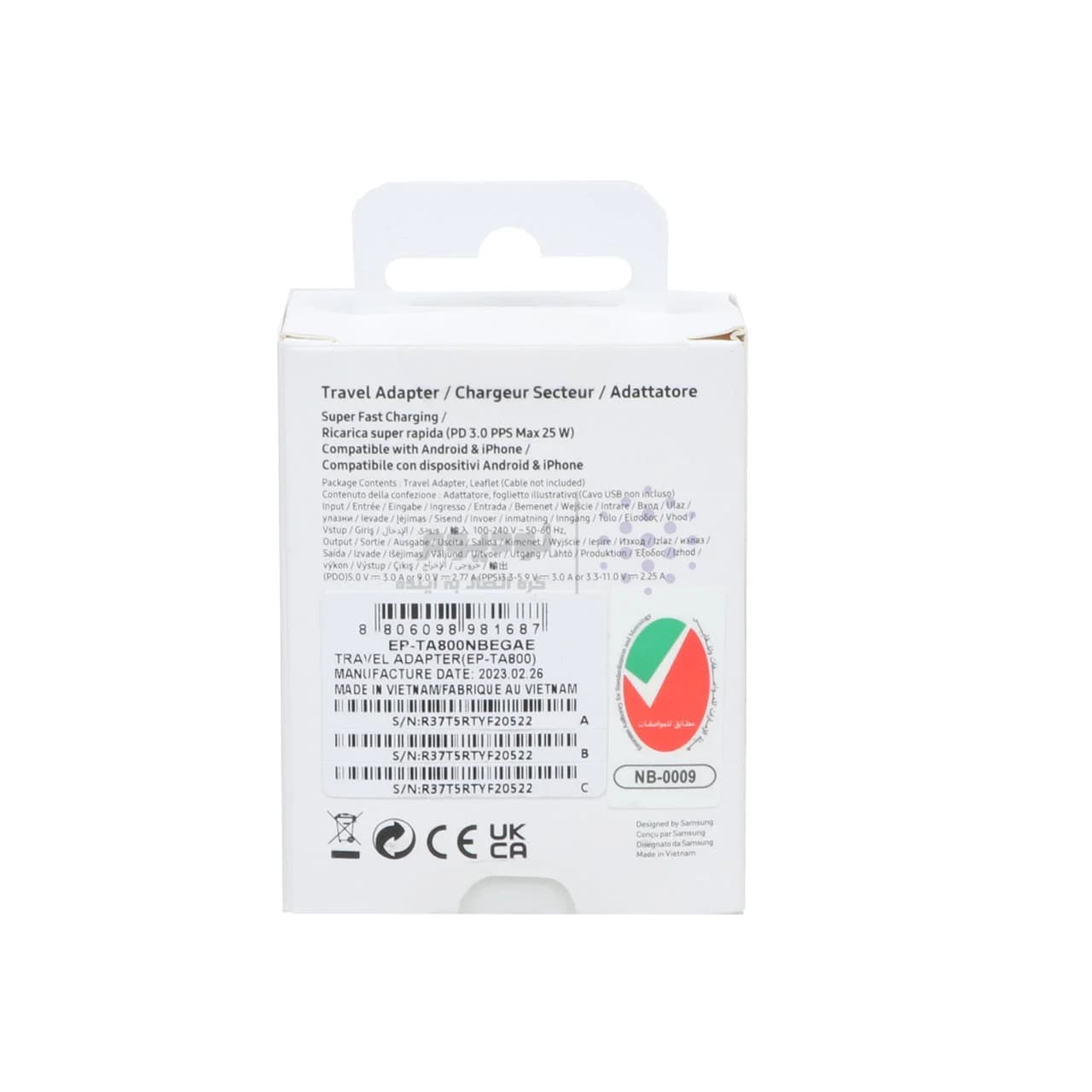 شارژر دیواری سه پین فست و PD تک پورت SAMSUNG Type-C مدل CH 25W – مشکی – DST ( شش ماهه شرکتی) — تصویر ۳