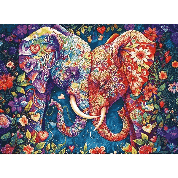 پازل 1000 تکه آرت پازل مدل Elephant Love کد 41038 — تصویر ۲