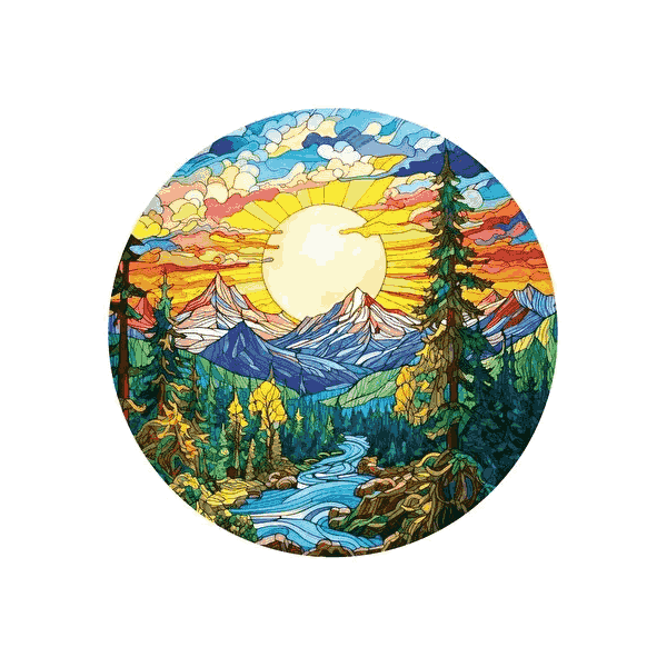 پازل 570 تکه آرت پازل مدل Stained Glass – Alps کد 45708 — تصویر ۲