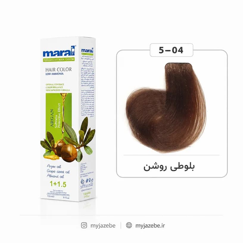 رنگ مو بلوطی روشن مارال شماره Maral 5.04
