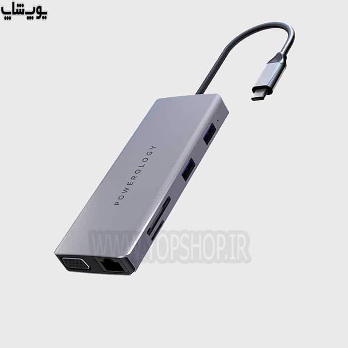مبدل Type-C به Aux ،VGA ،HDMI ،USB3.0 ،SD ،LAN پاورولوجی مدل P11CHBGY