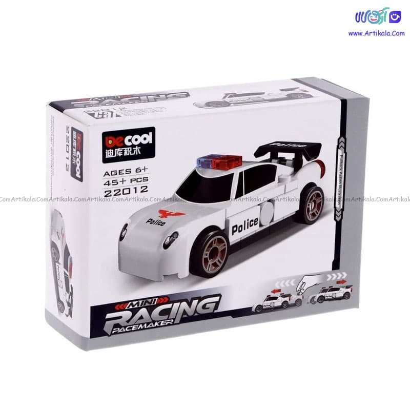 لگو ماشین مسابقه سفید عقب کش مدل decool 22012