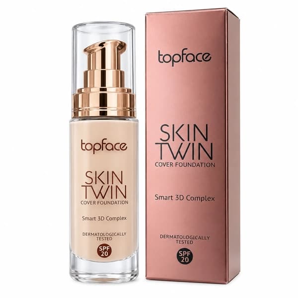 کرم پودر آبرسان تاپ فیس مدل Skin Twin Cover SPF 20 حجم 32 میل
