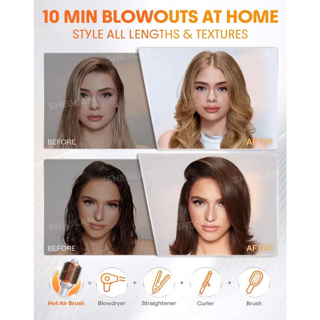 دستگاه برس حرارتی حجم دهنده و خشک کننده موشیگلم Air brush — تصویر ۷