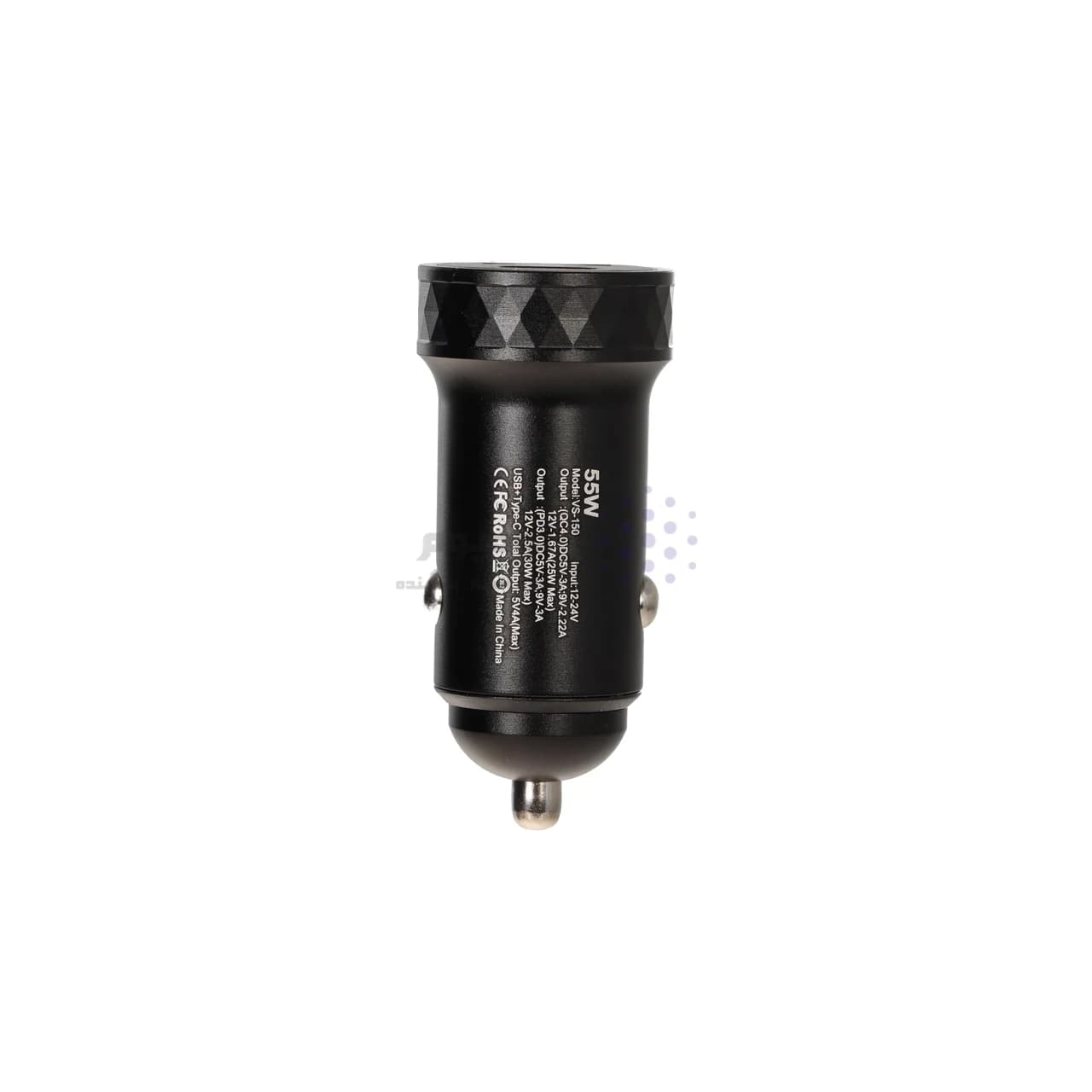 شارژر فندکی PD و فست دو پورت V-Smart مدل VS-150 55W – مشکی – BSA — تصویر ۲