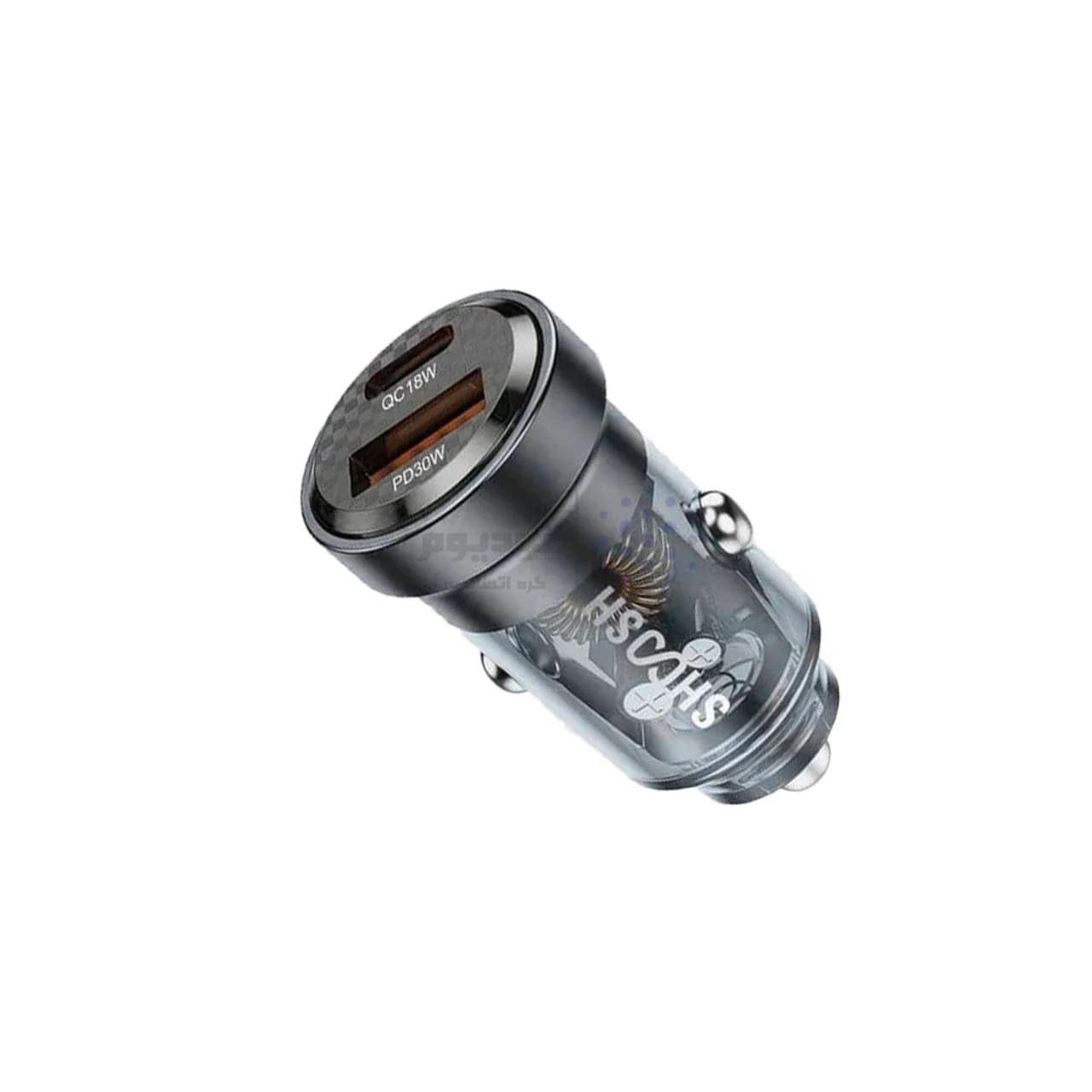 شارژر فندکی فست و PD دو پورت Shoosh مدل SH-805 48W – مشکی خاکستری – SMO — تصویر ۲