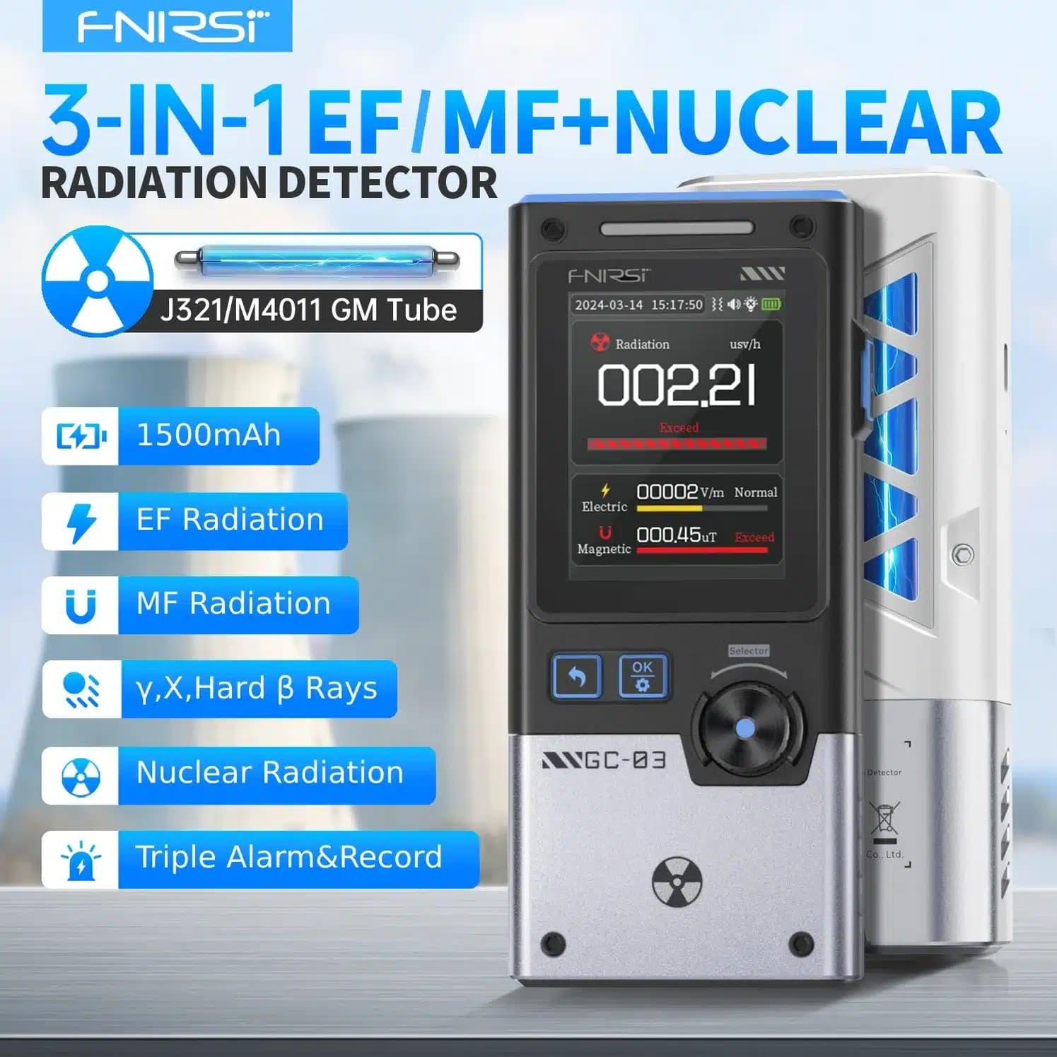 دستگاه تشخیص پرتو چندمنظوره فینرسی مدل FNIRSI GC-03 — تصویر ۲