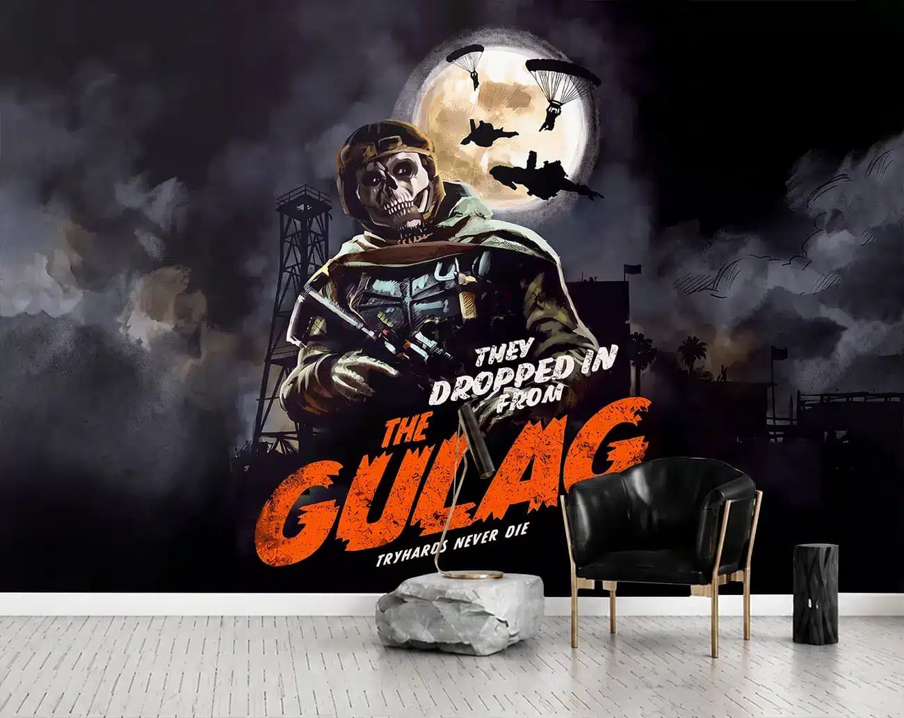 پوستر دیواری کالاف وارزون طرح گولاگ Gulag با ماه کامل کد DA-(7100) | دکور گیم نت