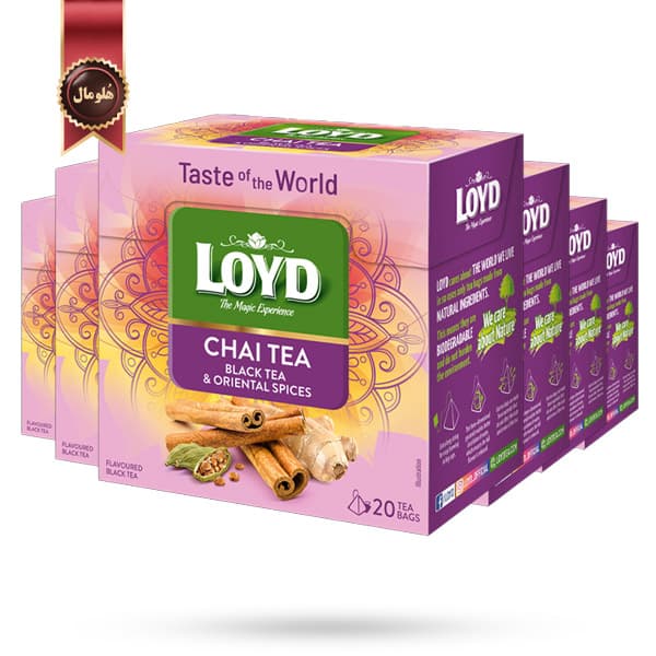 6 بسته چای ترکیبی هرمی لوید LOYD مدل چای تی Chai tea پک 20 تایی (اورجینال)