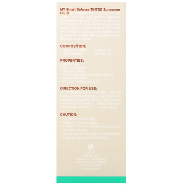 فلوئید ضد آفتاب رنگی اسمارت دیفنس SPF 50 مای ۵۰ میلی لیتر | My Smart Defense Tinted Sunscreen Fluid spf 50 50ml — تصویر ۴