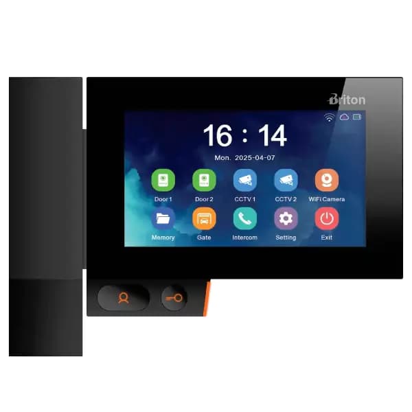 مانیتور آیفون تصویری با حافظه برایتون BAM-7045-WIFI مشکی رنگ — تصویر ۲