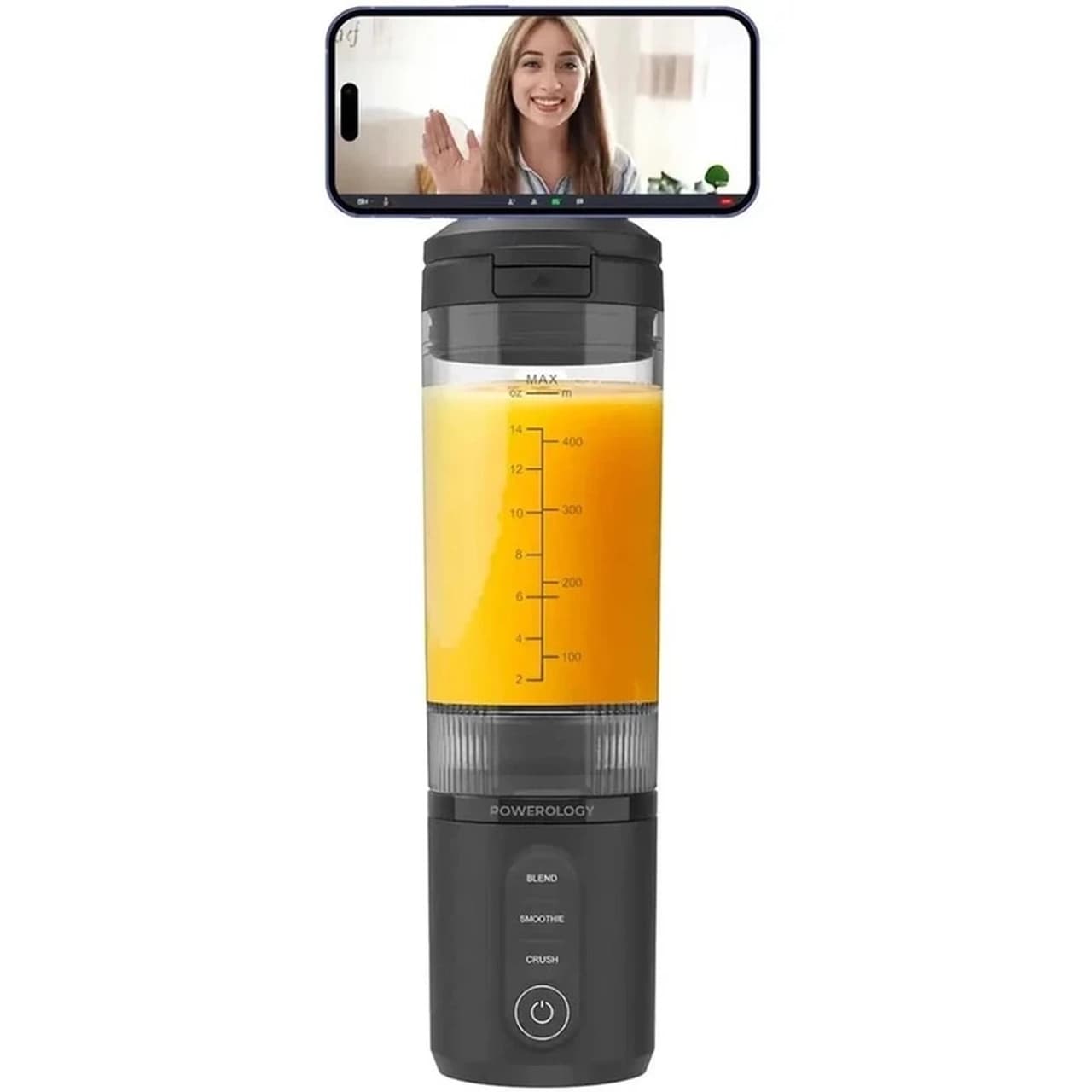 شیکر شارژی Powerology مدل MagBlend PRPBB8301GY – خاکستری (گارانتی 6 ماهه شرکتی) — تصویر ۳