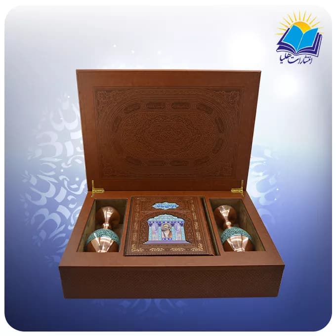 حافظ وزیری عطری با دو گلدان فیروزه 20 با ساک ترمه هدیه (کد 90361) — تصویر ۲