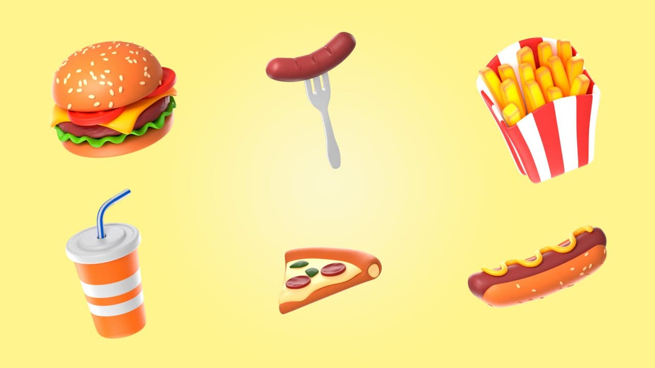 پک آیکون سهبعدی خوراکیها | 3D Food Icon Pack
