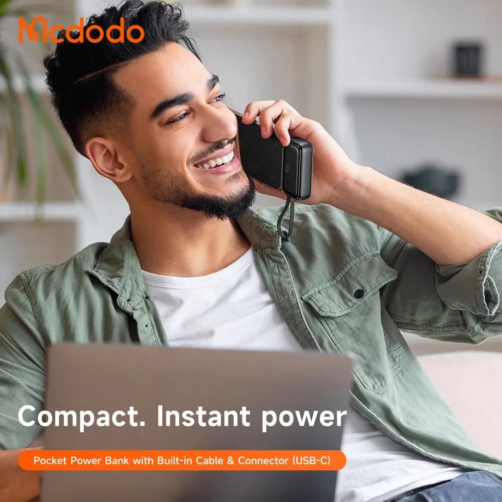 پاوربانک 22.5 وات 5000 هزار با کابل و پورت تایپ سی مک دودو مدل MCDODO MC-7760 — تصویر ۲