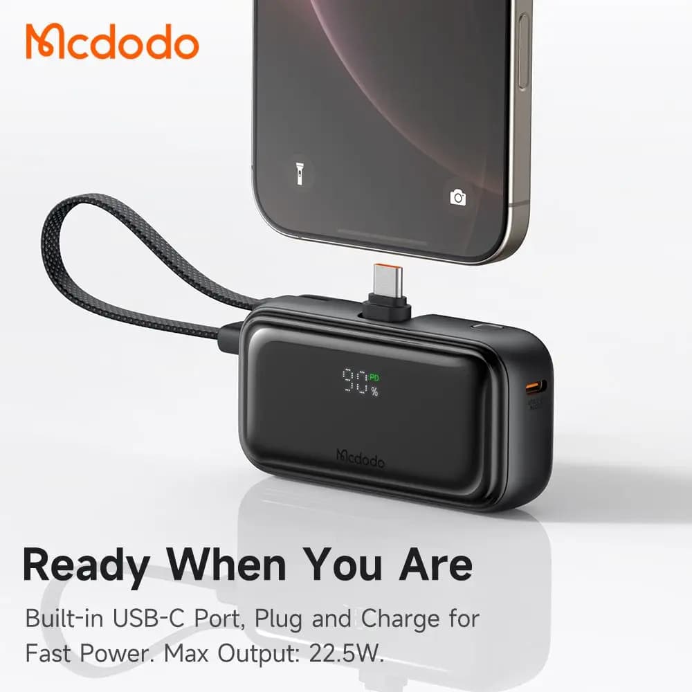 پاوربانک 22.5 وات 5000 هزار با کابل و پورت تایپ سی مک دودو مدل MCDODO MC-7760 — تصویر ۷
