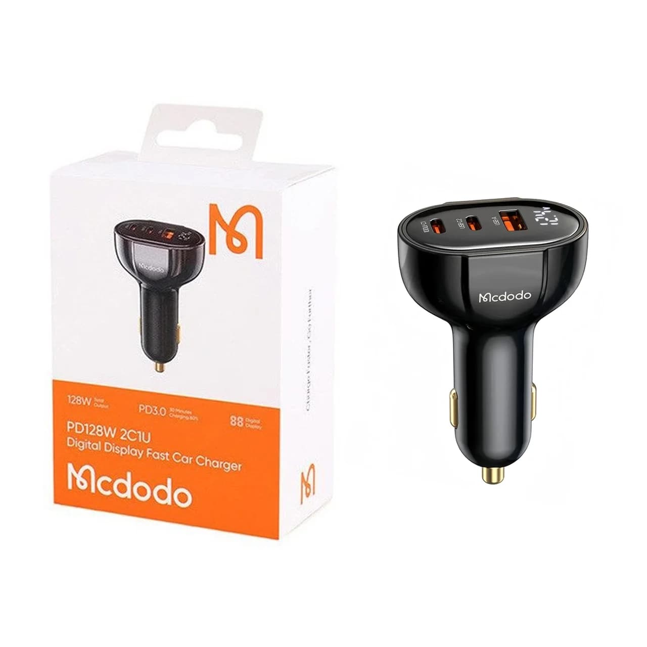 شارژر فندکی PD و فست سه پورت Mcdodo مدل CC-445 128W – مشکی (گارانتی متین)