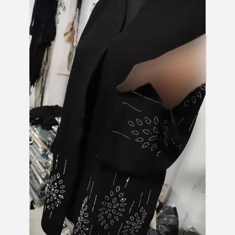 کت مجلسی زنانه مدل آرزو جنس شانتون اندوزی رنگ مشکی — تصویر ۴