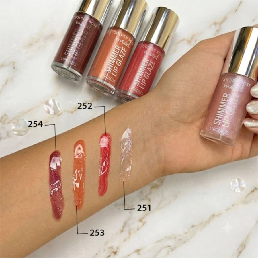لیپ گلاس شیمر گلیز Shimmer Lip Glaze گلدن رز — تصویر ۳