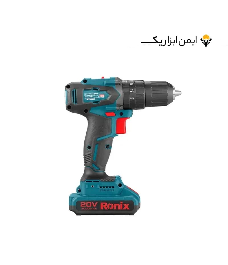 دریل پیچ گوشتی شارژی 13 میلی متری 20 ولت رونیکس (Ronix) مدل 8900 — تصویر ۲