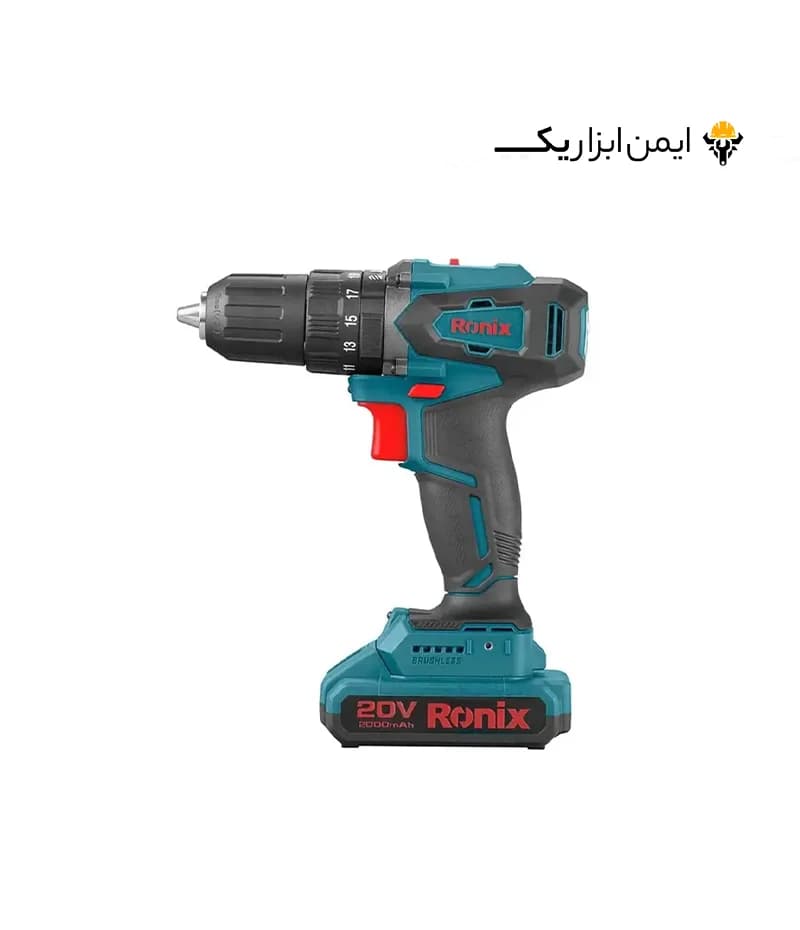 دریل پیچ گوشتی شارژی 13 میلی متری 20 ولت رونیکس (Ronix) مدل 8900 — تصویر ۳
