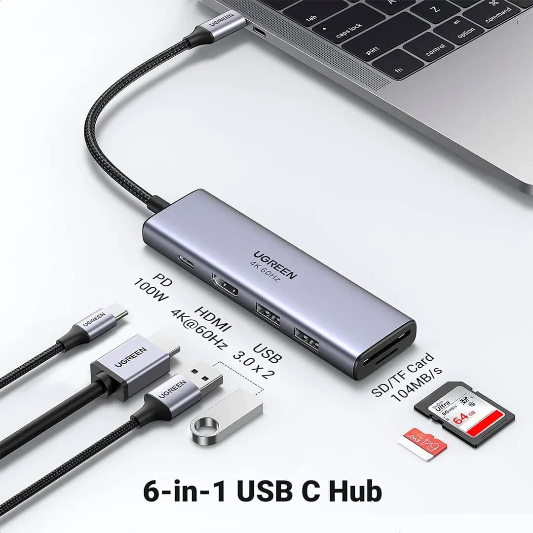 هاب یوگرین مدل CM511 Type C خاکستری — تصویر ۳