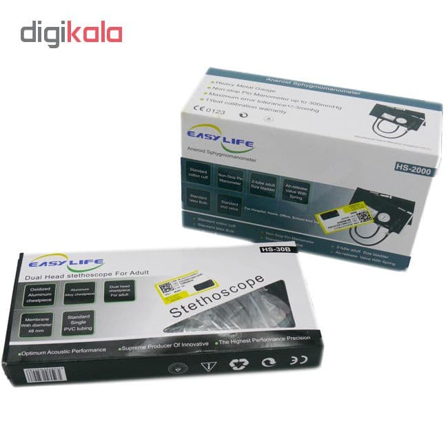 فشارسنج ایزی لایف مدل HS-2000 با نمایشگر بکلایت و گوشی طبی حرفهای HS-30B — تصویر ۲
