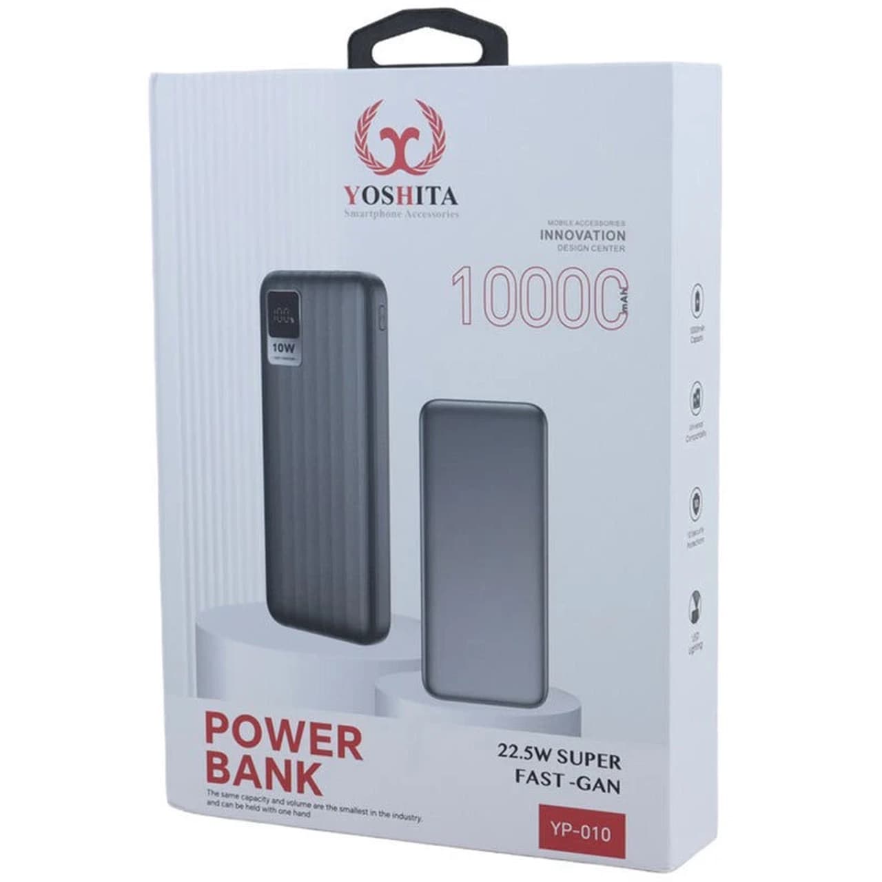 پاوربانک PD و فست شارژ Yoshita 22.5W 10000mAh مدل YP-010 – مشکی – MMS (گارانتی 6 ماهه YA) — تصویر ۵