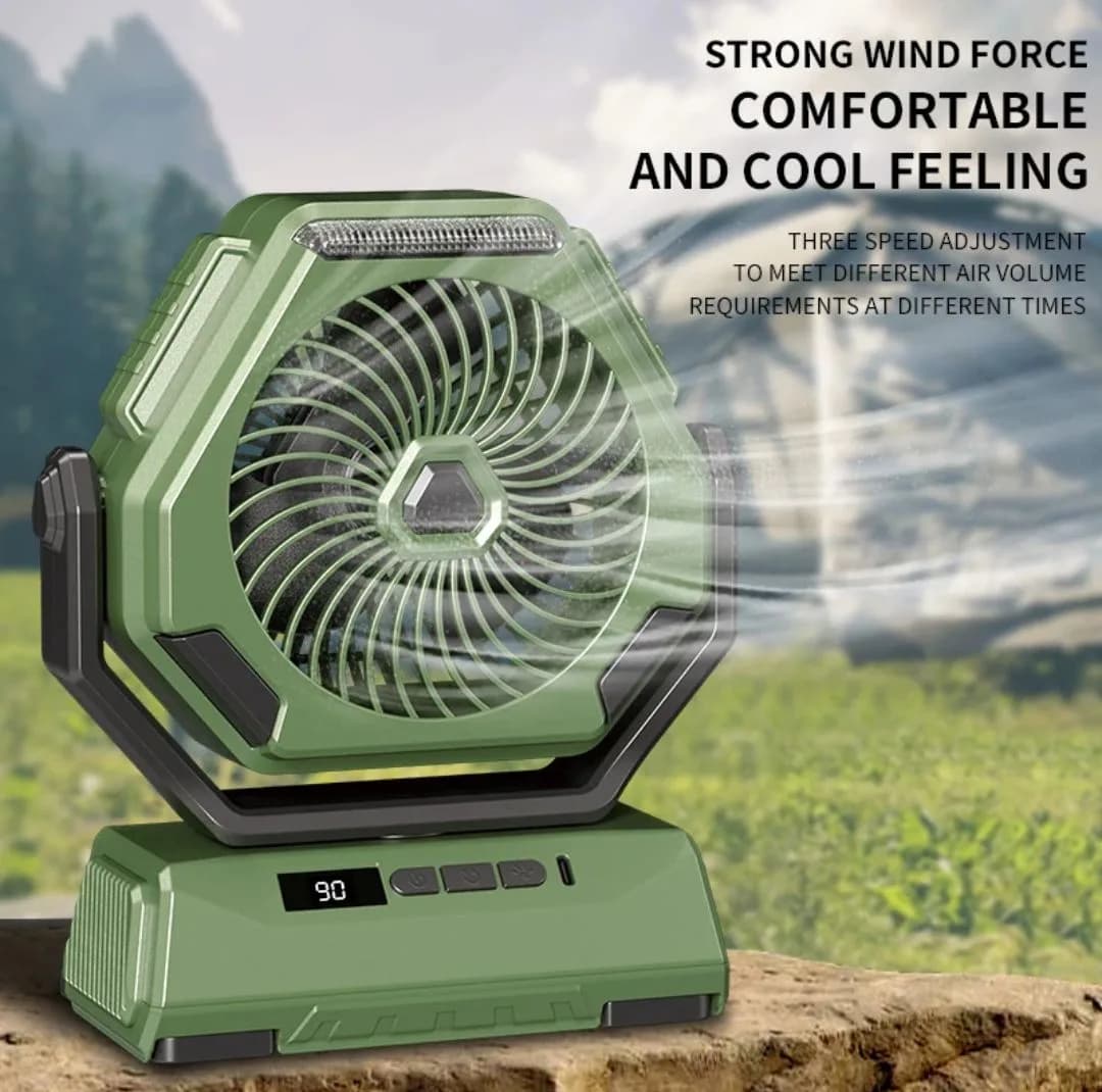 پنکه رومیزی مدل Outdoor Fan LED ظرفیت ۲۴۰۰ میلی آمپر ساعت — تصویر ۲