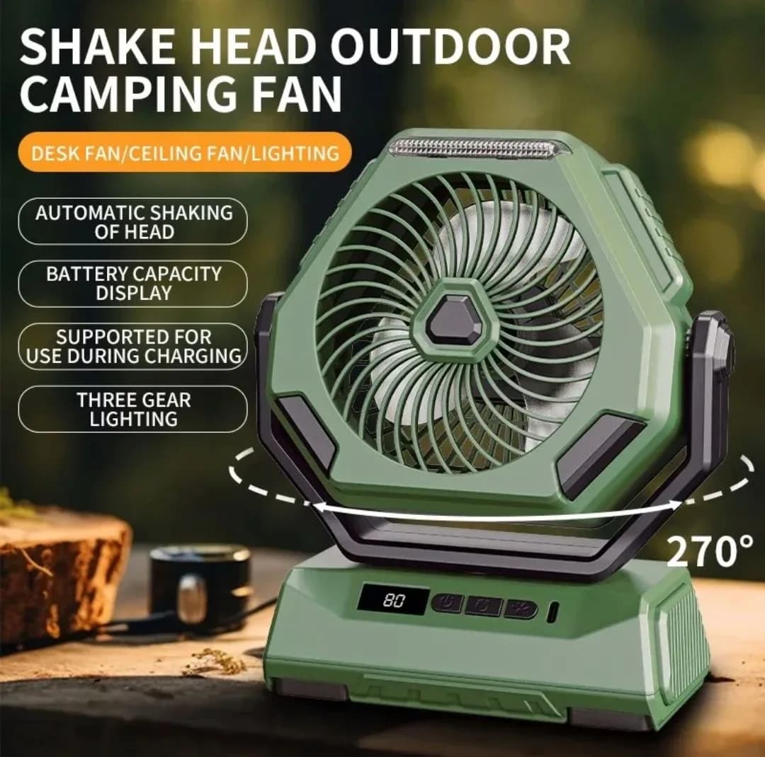 پنکه رومیزی مدل Outdoor Fan LED ظرفیت ۲۴۰۰ میلی آمپر ساعت — تصویر ۵