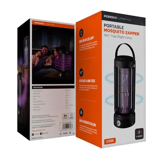 حشرهکش قابلحمل پرودو مدل Porodo Lifestyle Portable Mosquito Zapper D-LFST135-BK — تصویر ۴