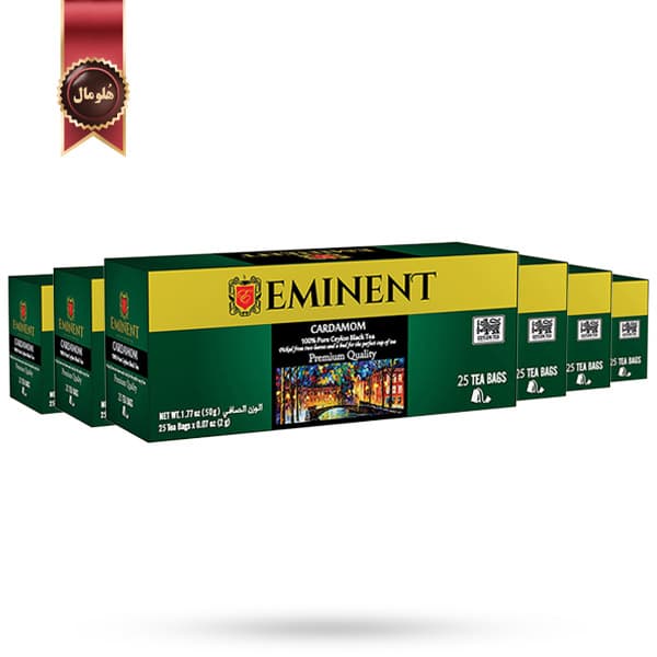 6 بسته چای تی بگ امیننت eminent مدل هلدار cardamom پک 25 تایی (اورجینال)