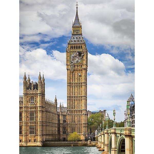 پازل 1500 قطعه Ravensburger طرح گربه بامزه در بیگ بن — تصویر ۲