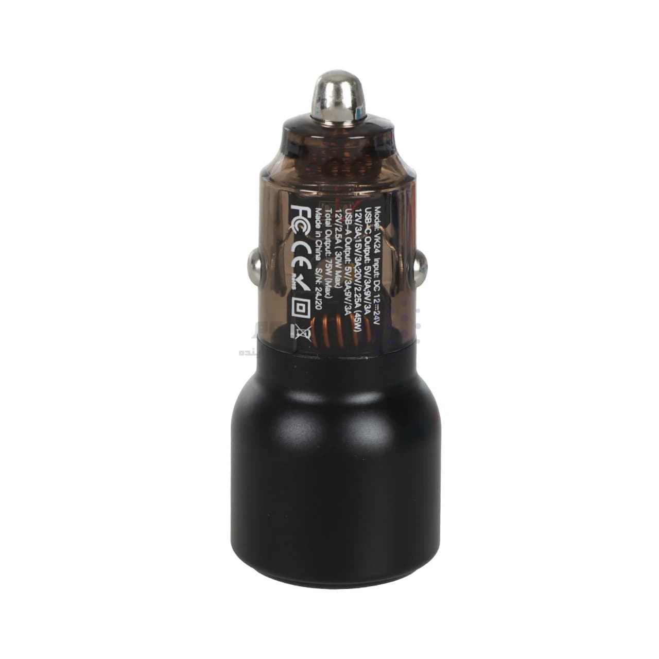 شارژر فندکی فست و PD دو پورت VIPLATINA مدل VK24 75W – مشکی (گارانتی 18 ماه تعویض نیکان همراه) — تصویر ۲