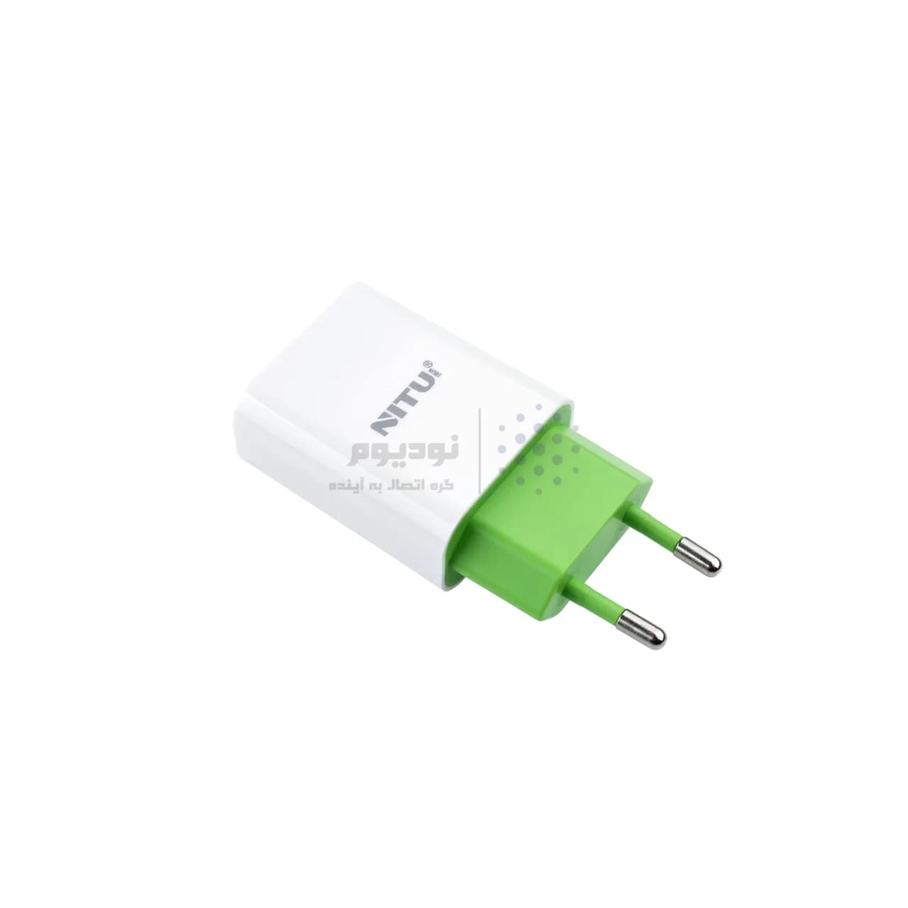 شارژر دیواری فست تک پورت NITU مدل NT-TC066F به همراه کابل شارژ آیفون – سفید سبز (گارانتی 18 ماه تعویض نیکان همراه) — تصویر ۲