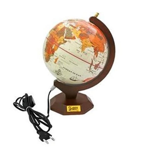 کره جغرافیایی پایه هشت ضلعی چوبی ایده سایز 20 چراغ دار فارسی کد 117