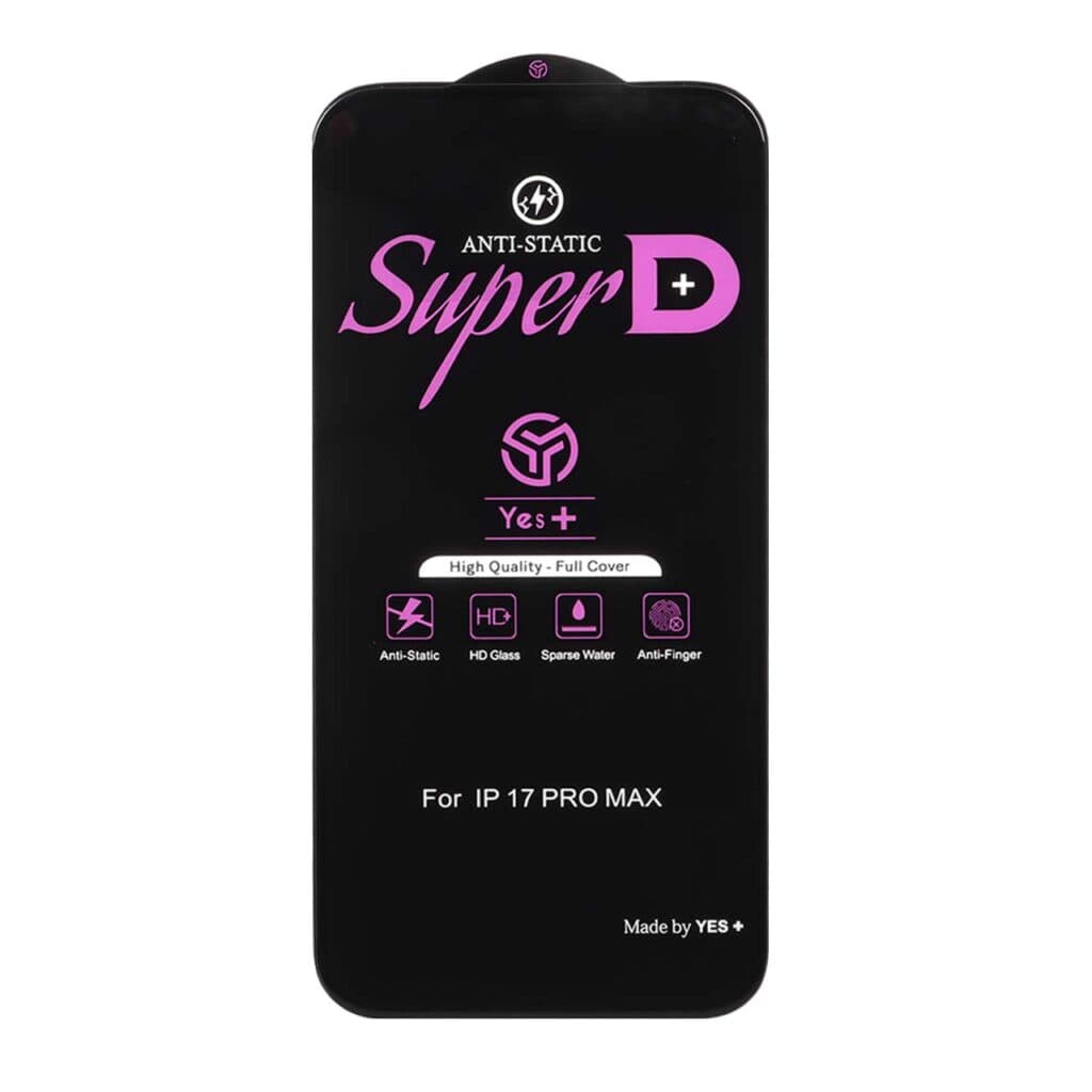 محافظ صفحه نمایش شیشه ای Super D Anti Static Yes Plus مدل Apple iPhone 17 Pro Max — تصویر ۲