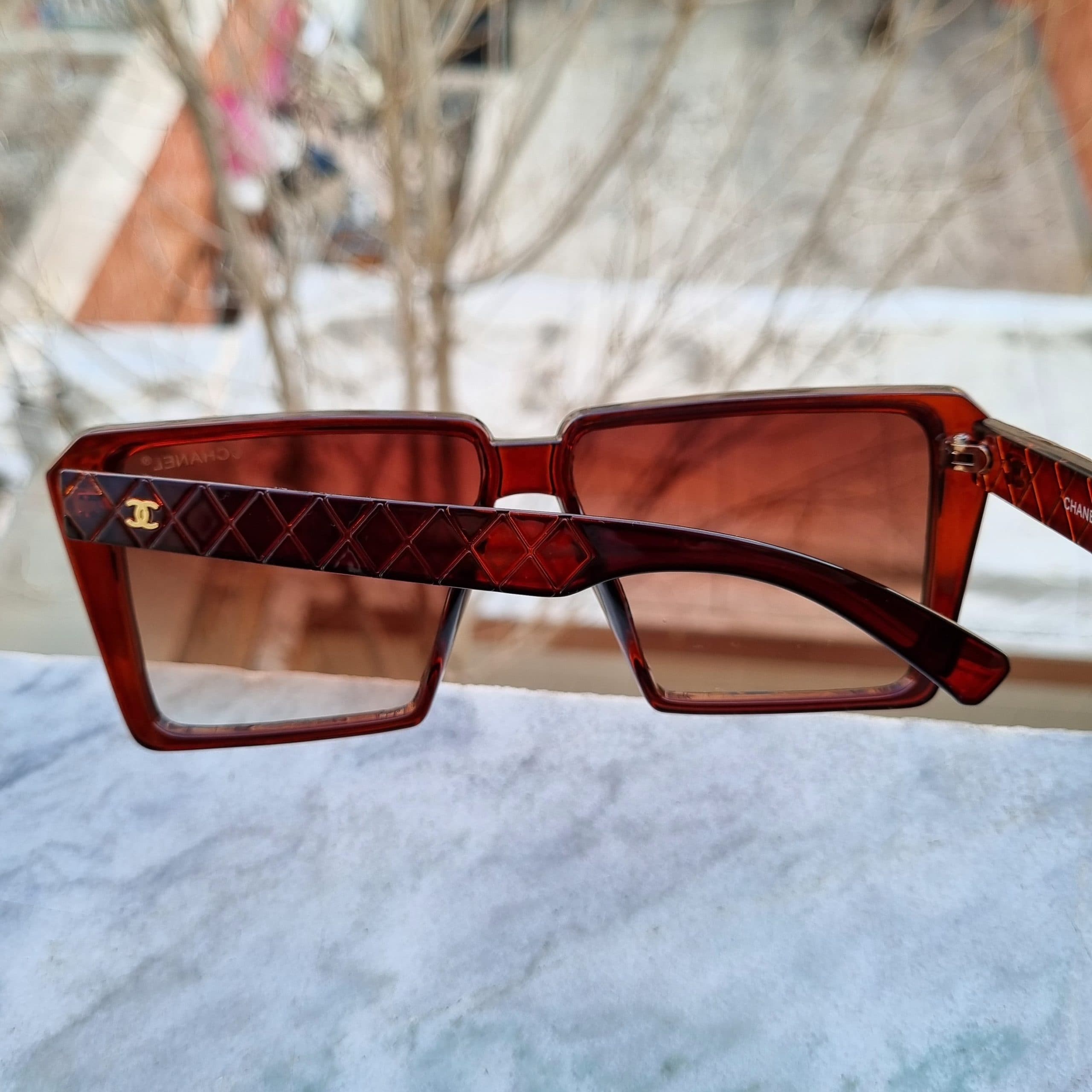 عینک آفتابی چنل رنگ قهوه ای — تصویر ۸