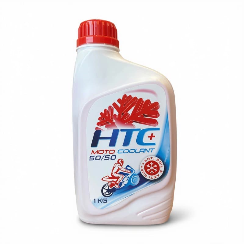 ضدیخ و ضدجوش موتورسیکلت HTC Oil مدل کولانت 50/50 حجم 1 لیتر