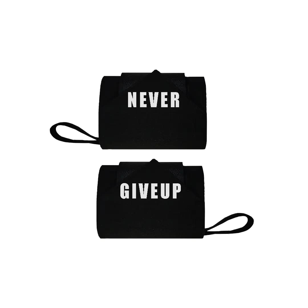 پکیج مردانه ورزشی NEVER GIVE UP | رکابی ، شلوارک، مچ بند و شیکر — تصویر ۷