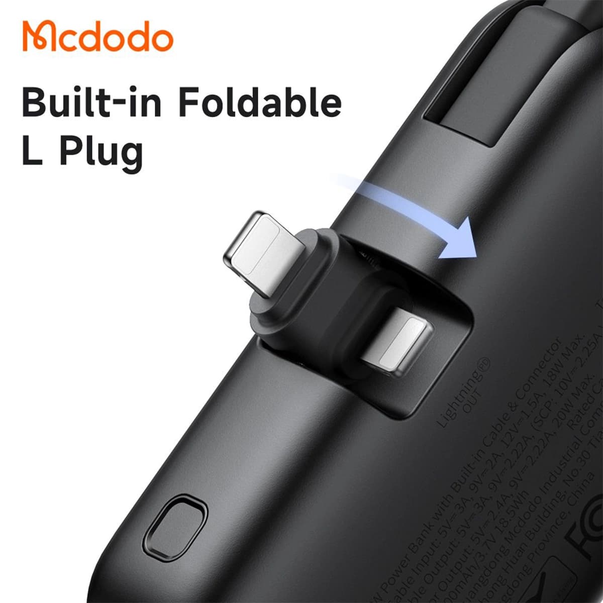 پاوربانک 5000 مک دودو Mcdodo MC-7800 توان 22.5 وات با کانکتور لایتنینگ — تصویر ۴