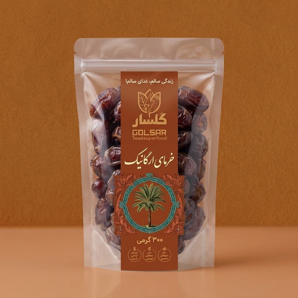 خرمای ارگانیک کبکاب اعلا گلسار – ۳۰۰ گرم